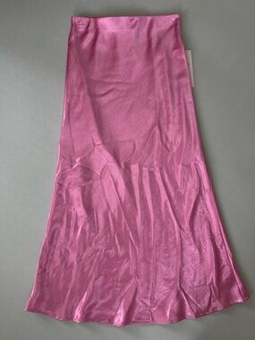 Pink Bias Midi Skirt Sz S